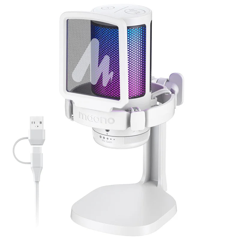 MAONO DGM20 – Micrófono USB con RGB, Mute Rápido y Cancelación de Ruido