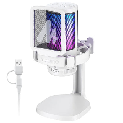 MAONO DGM20 – Micrófono USB con RGB, Mute Rápido y Cancelación de Ruido
