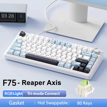 AULA F75 Pro — Teclado Mecánico 75% PBT Hot-Swap RGB (Bluetooth/2.4G/USB-C)