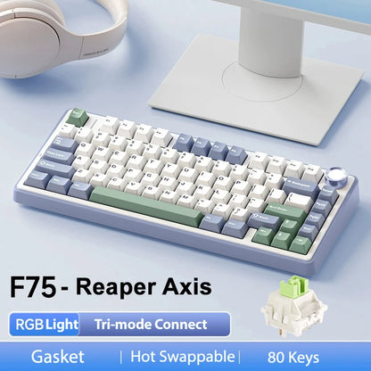 AULA F75 Pro — Teclado Mecánico 75% PBT Hot-Swap RGB (Bluetooth/2.4G/USB-C)