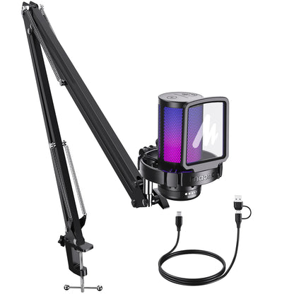 MAONO DGM20S – Micrófono USB de Condensador con Cancelación de Ruido y RGB