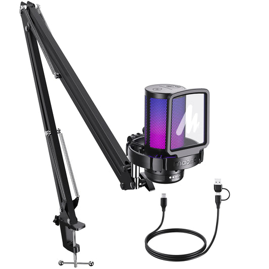 MAONO DGM20S – Micrófono USB de Condensador con Cancelación de Ruido y RGB