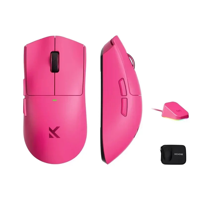 MCHOSE K7 Ultra — Raton Gaming 42,000 DPI · 8KHz · USB/2.4G inalámbrico/Bluetooth