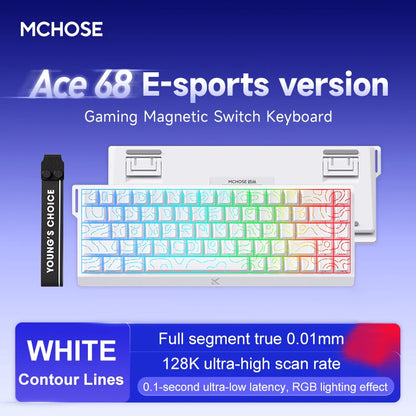 Teclado MCHOSE ACE 68 Pro – Interruptores Magnéticos, 8000 Hz, 0.1Ms Latencia, RGB Personalizable, 68 Teclas para Gaming Competitivo