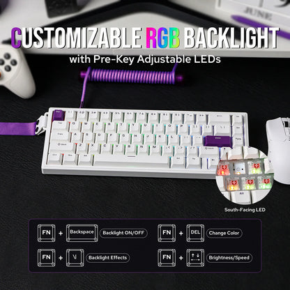 EPOMAKER HE68 – Teclado Mecánico Magnético 65% RGB, Hot-Swap, SOCD, 8000Hz para Gaming