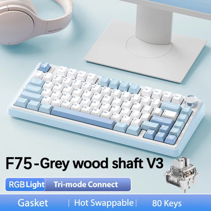 AULA F75 Pro — Teclado Mecánico 75% PBT Hot-Swap RGB (Bluetooth/2.4G/USB-C)