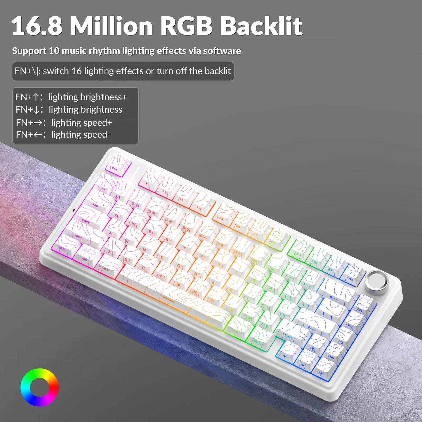 AULA F75 Pro — Teclado Mecánico 75% PBT Hot-Swap RGB (Bluetooth/2.4G/USB-C)