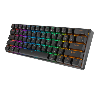 RK61 Royal Kludge — Teclado Mecánico 60% Hot-Swap RGB, 3 modos (BT/2.4G/USB)