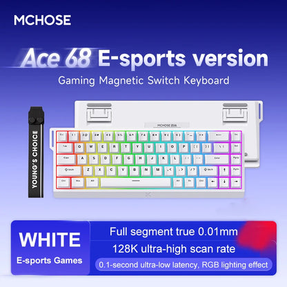 Teclado MCHOSE ACE 68 Pro – Interruptores Magnéticos, 8000 Hz, 0.1Ms Latencia, RGB Personalizable, 68 Teclas para Gaming Competitivo