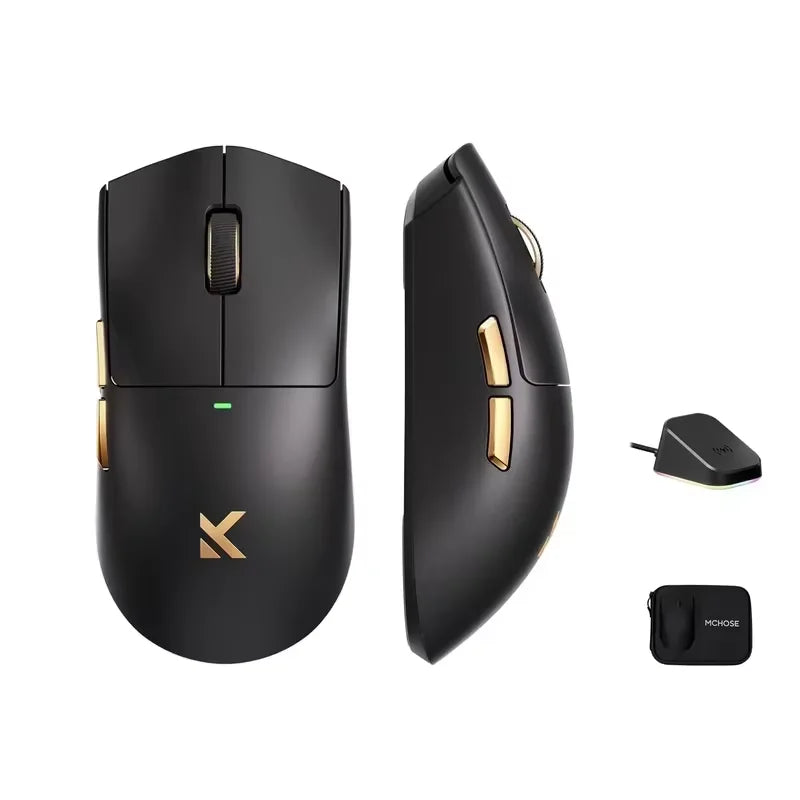 MCHOSE K7 Ultra — Raton Gaming 42,000 DPI · 8KHz · USB/2.4G inalámbrico/Bluetooth