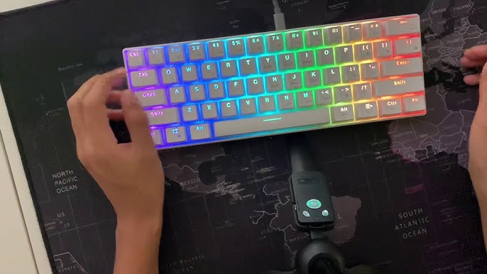 RK61 Royal Kludge — Teclado Mecánico 60% Hot-Swap RGB, 3 modos (BT/2.4G/USB)