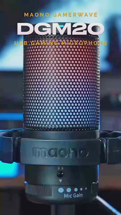 MAONO DGM20 – Micrófono USB con RGB, Mute Rápido y Cancelación de Ruido